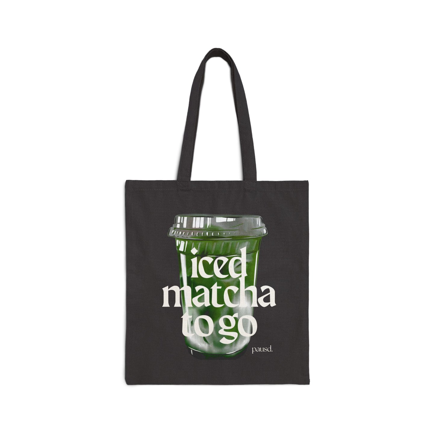 Iced Matcha to Go Tote Bag | Eco-Friendly Cotton Carryall, Reusable Shopping Bag, Reusable Tote for Beverages, Gift for Tea Lovers