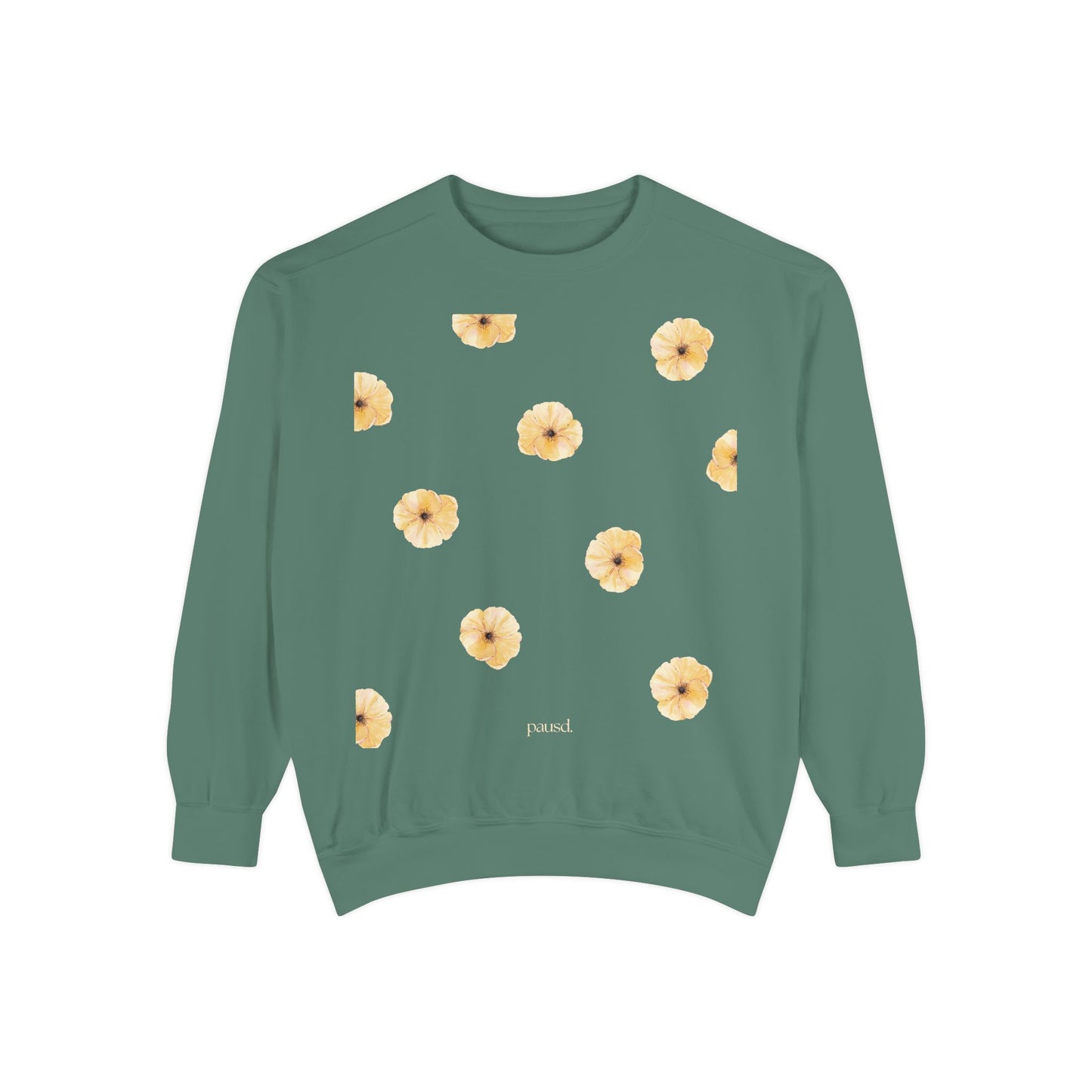 Floral Unisex Sweatshirt Yellow | Cozy Spring Style, Casual Fashion, Gift for Her, Trendy Layering, Perfect for Chill Days