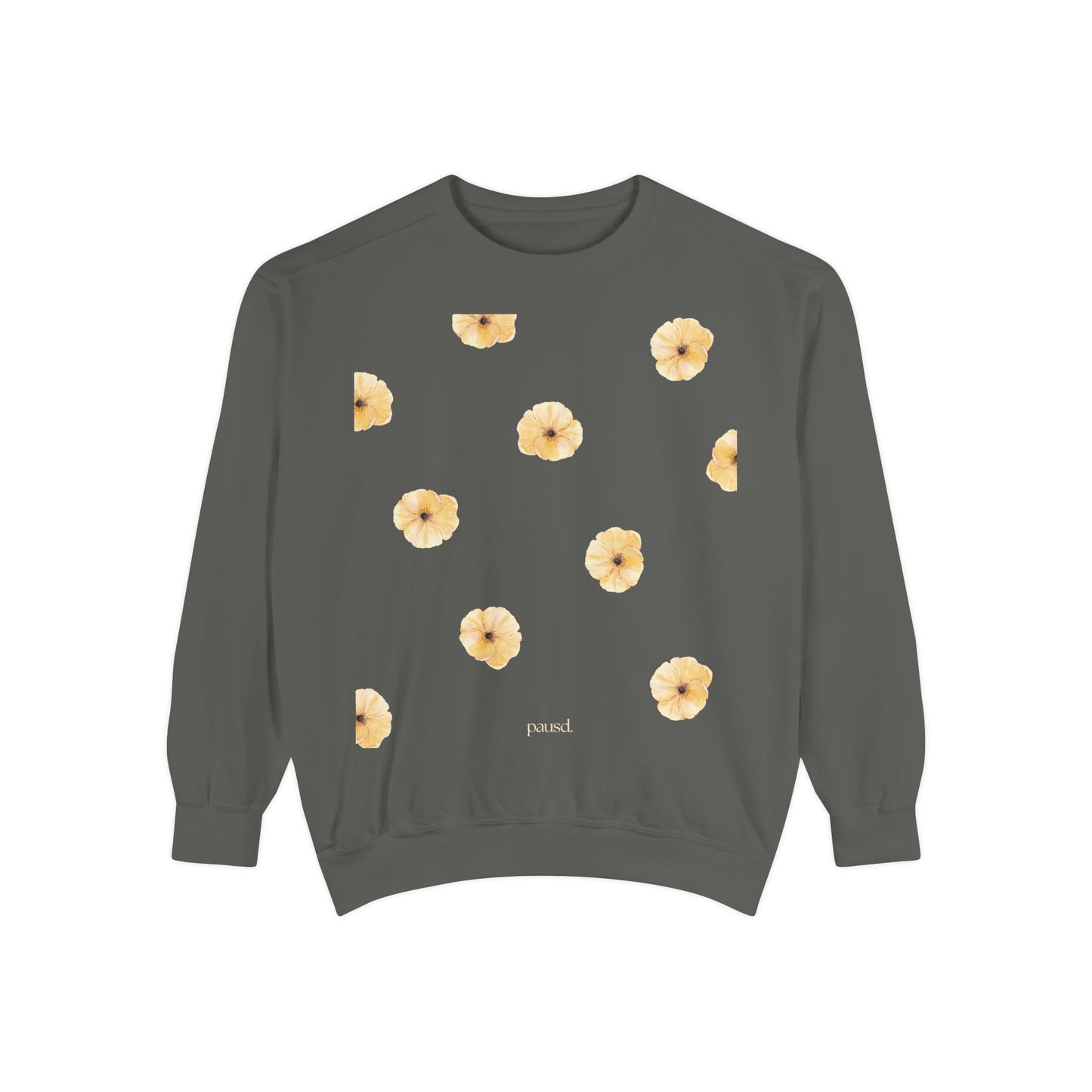 Floral Unisex Sweatshirt Yellow | Cozy Spring Style, Casual Fashion, Gift for Her, Trendy Layering, Perfect for Chill Days