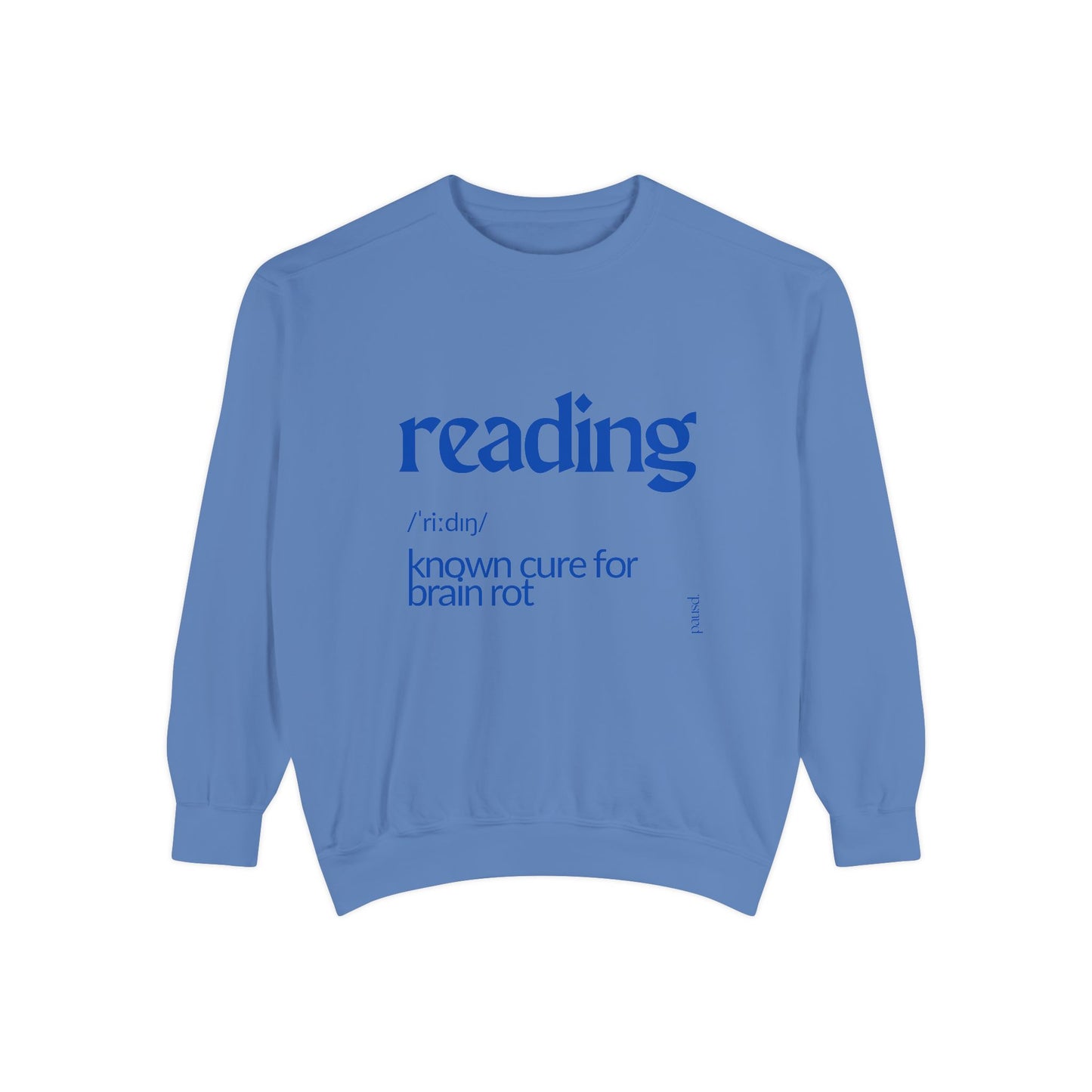 Cozy Reader Sweatshirt in blue, Reading Gift, Book Lover Apparel, Unisex Sweatshirt, Literary Fashion, Cozy Sweatshirt
