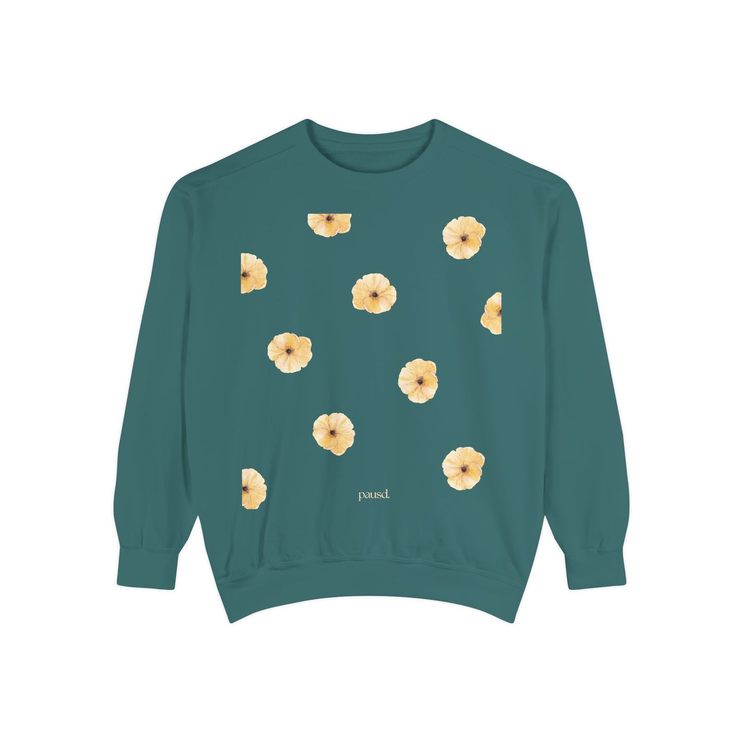 Floral Unisex Sweatshirt Yellow | Cozy Spring Style, Casual Fashion, Gift for Her, Trendy Layering, Perfect for Chill Days