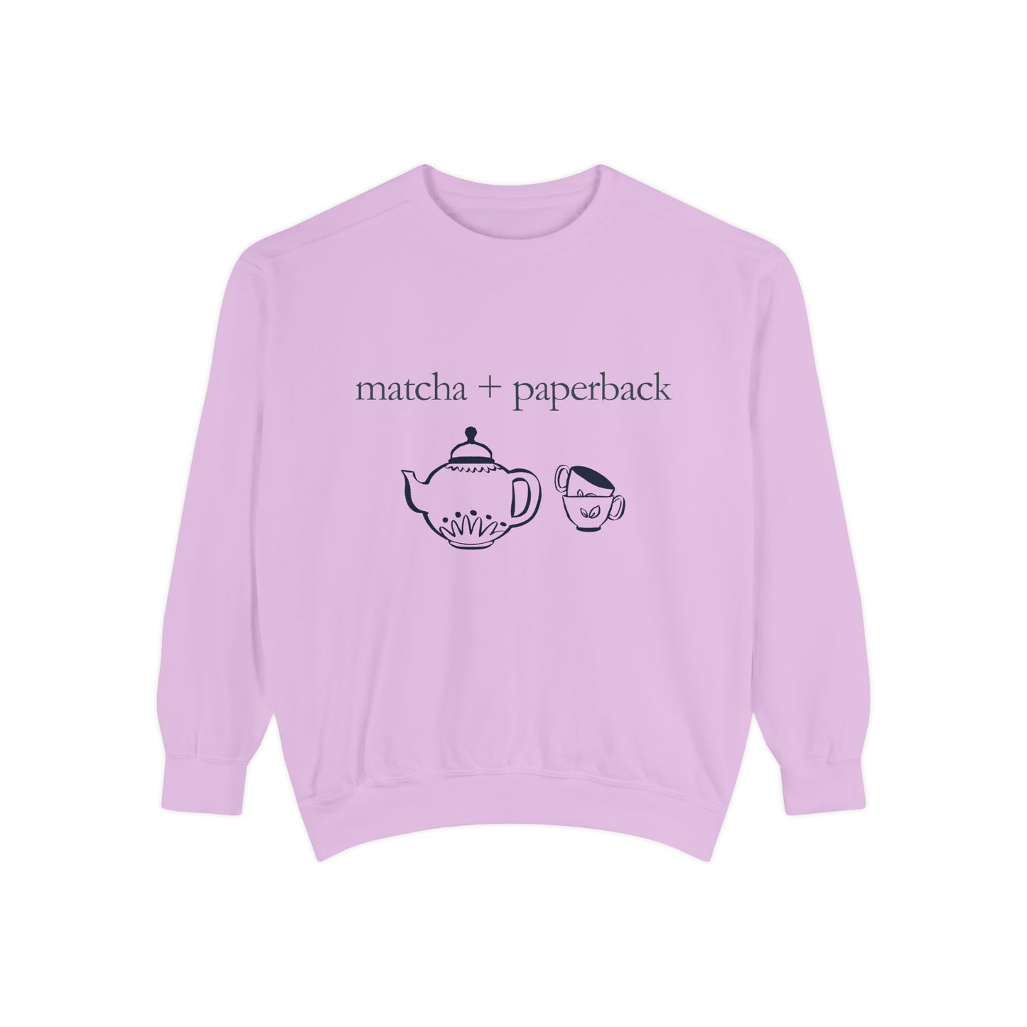 Matcha & Paperback Sweatshirt - Cozy Gift for Book Lovers, Perfect for Fall, Winter, Reading, Tea Enthusiasts, Casual Outfit