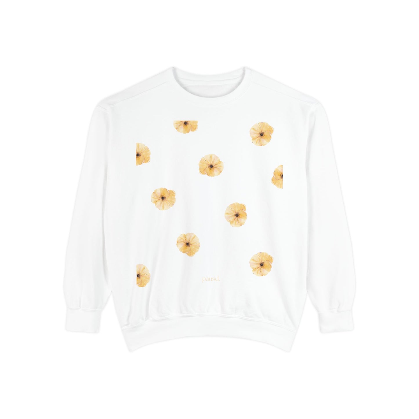 Floral Unisex Sweatshirt Yellow | Cozy Spring Style, Casual Fashion, Gift for Her, Trendy Layering, Perfect for Chill Days