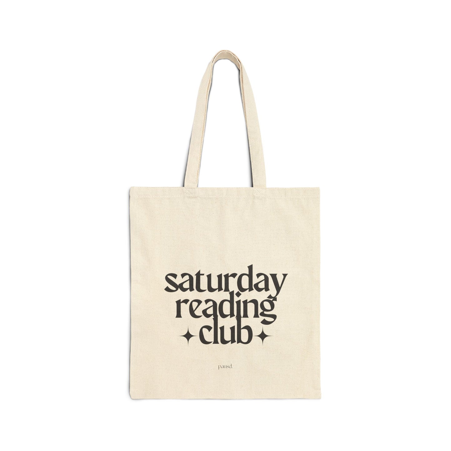 Saturday Reading Club in Black | Cotton Canvas Tote Bag, Eco-Friendly Book Bag, Gift for Readers, Library Tote, Weekend Vibes Tote