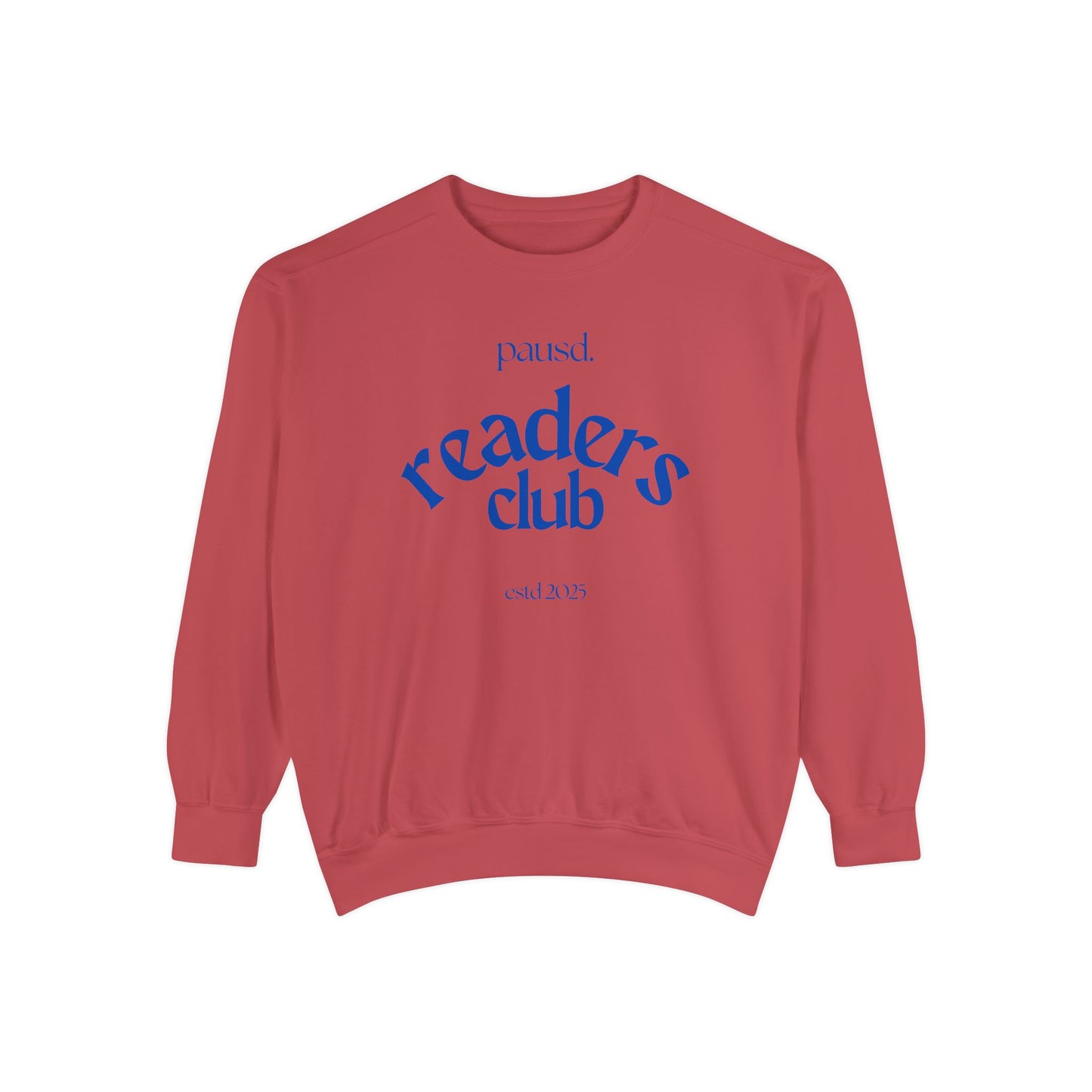 Readers Club Garment-Dyed Sweatshirt, Cozy Literary Apparel, Book Lover Gift, Comfortable Reading Sweatshirt, Casual Sweat Top