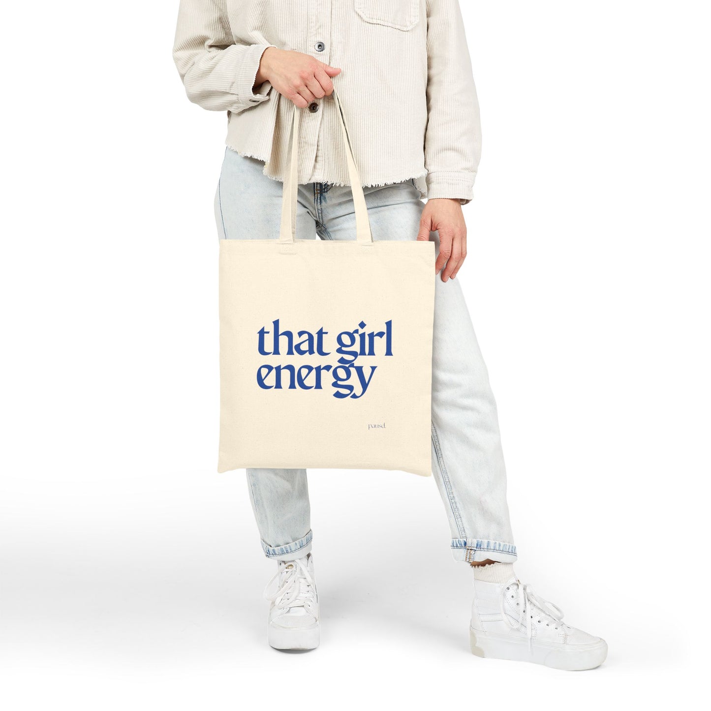 That Girl Energy Tote Bag, Eco-Friendly Tote, Reusable Grocery Bag, Motivational Canvas Bag, Gift for Her, Everyday Carryall