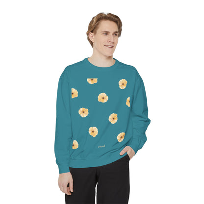 Floral Unisex Sweatshirt Yellow | Cozy Spring Style, Casual Fashion, Gift for Her, Trendy Layering, Perfect for Chill Days
