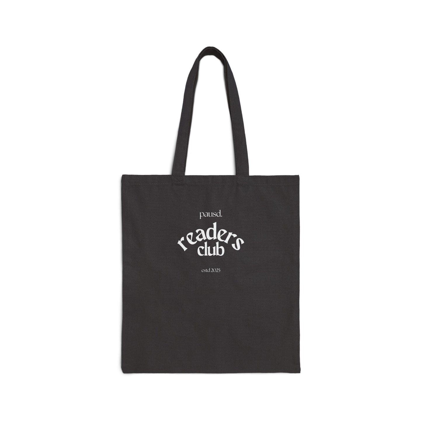 Pausd Reader Club in Black | Cotton Canvas Tote Bag