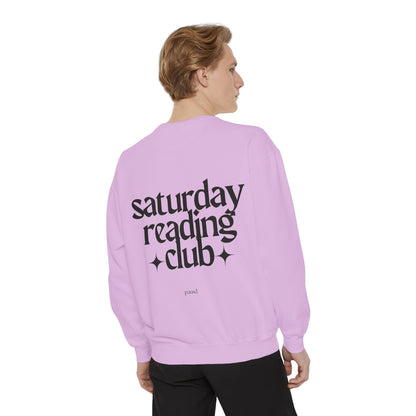 Saturday Reading Club Sweatshirt, Cozy Garment-Dyed Pullover for Book Lovers, Casual Wear, Perfect Gift for Readers, Literary Vibes