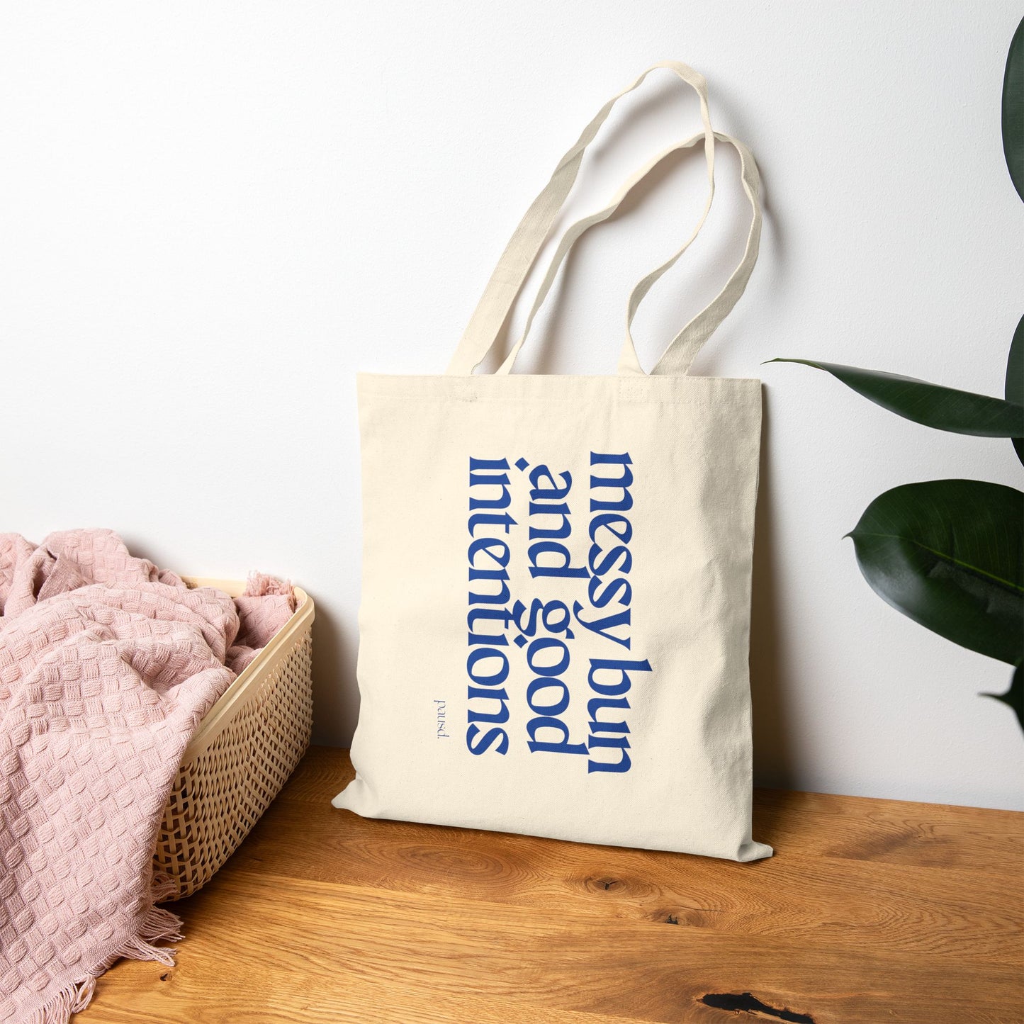 Messy Bun - Soft Hustle Tote Bag, Eco-Friendly Tote, Reusable Grocery Bag, Motivational Canvas Bag, Gift for Her, Everyday Carryall