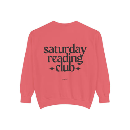 Saturday Reading Club Sweatshirt, Cozy Garment-Dyed Pullover for Book Lovers, Casual Wear, Perfect Gift for Readers, Literary Vibes