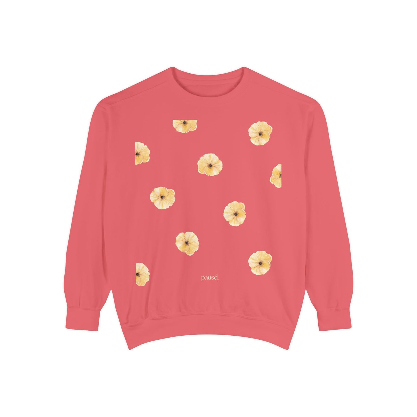Floral Unisex Sweatshirt Yellow | Cozy Spring Style, Casual Fashion, Gift for Her, Trendy Layering, Perfect for Chill Days