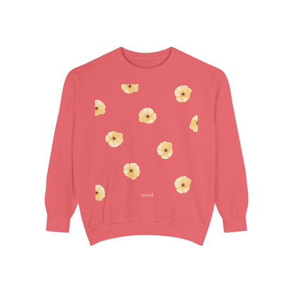 Floral Unisex Sweatshirt Yellow | Cozy Spring Style, Casual Fashion, Gift for Her, Trendy Layering, Perfect for Chill Days