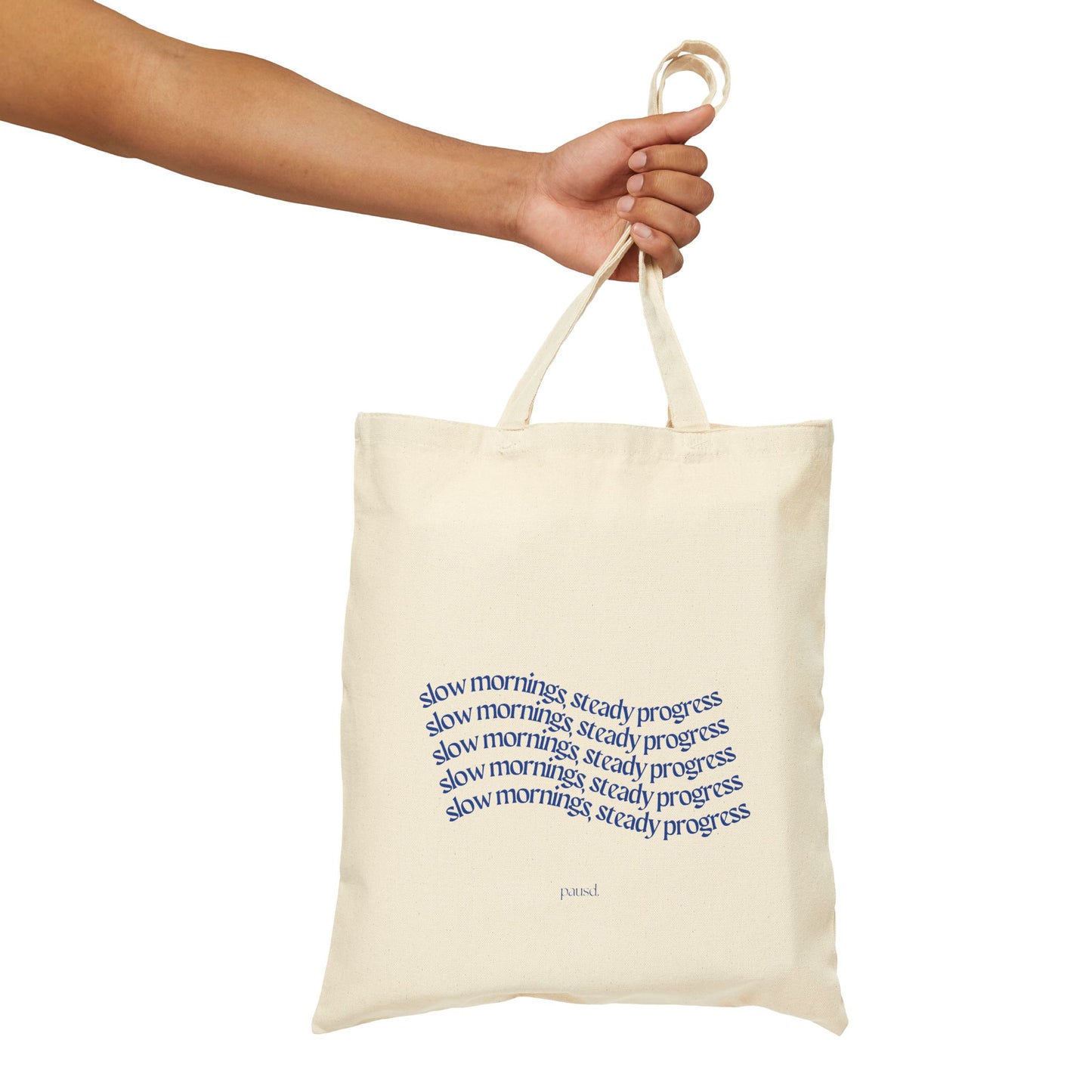Slow Mornings Cotton Canvas Tote Bag, Eco-Friendly Shopping, Grocery Bag, Everyday Carryall, Gift for Her, Motivational Quote Bag