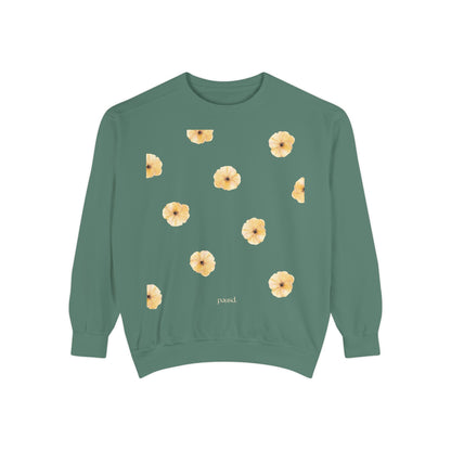 Floral Unisex Sweatshirt Yellow | Cozy Spring Style, Casual Fashion, Gift for Her, Trendy Layering, Perfect for Chill Days