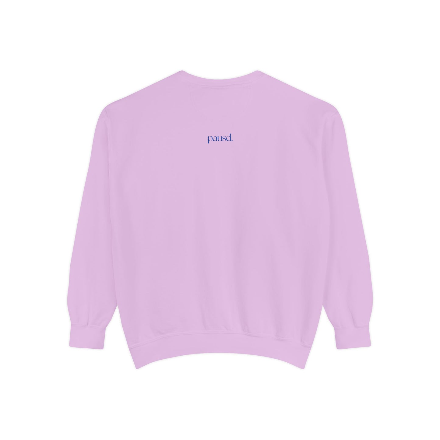Coffee & Chaos in blue  Unisex Garment-Dyed Sweatshirt, Cozy Casual Wear, Gift for Coffee Lovers, Ideal for Relaxing Days, Perfect for Birthdays