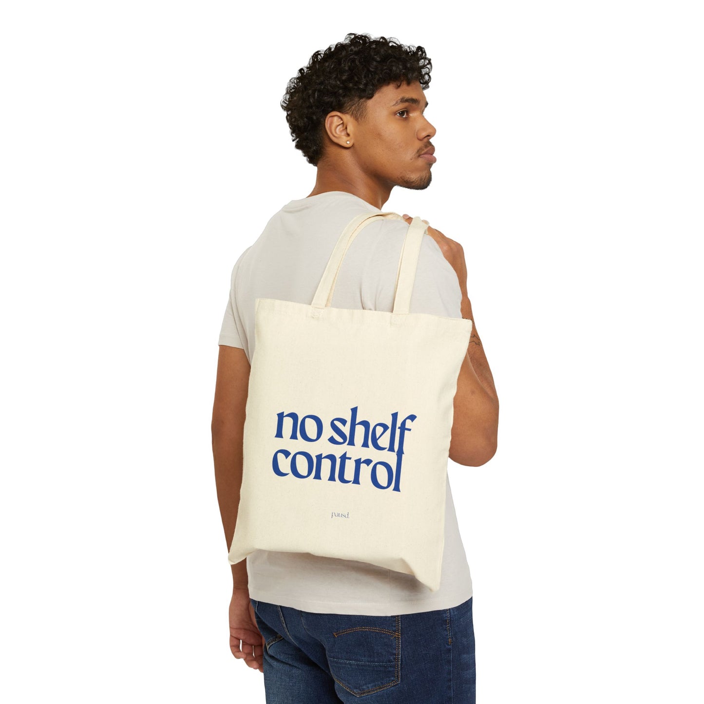 No Shelf Control - for Readers Casual Cotton Tote Bag with Inspirational Quotes | Ideal for Grocery, Books, Eco-Friendly Shopping, Unique Gift, Everyday Use