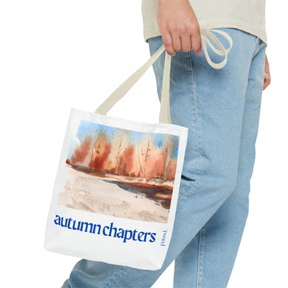 Autumn Chapters Tote Bag, Stylish Eco-Friendly Carryall, Fall Vibe Shopping Tote, Gift for Nature Lovers, Seasonal Market Bag
