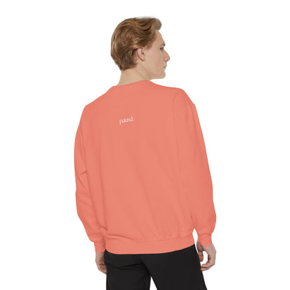 coffee and chaos in white | Unisex Garment-Dyed Sweatshirt