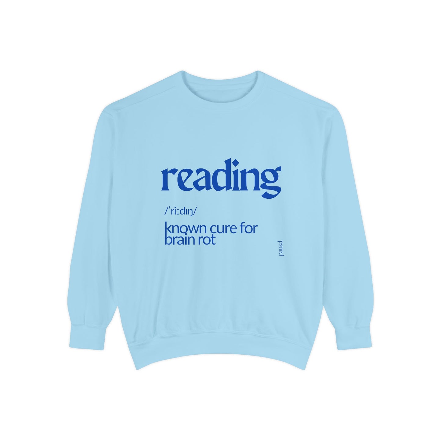 Cozy Reader Sweatshirt in blue, Reading Gift, Book Lover Apparel, Unisex Sweatshirt, Literary Fashion, Cozy Sweatshirt