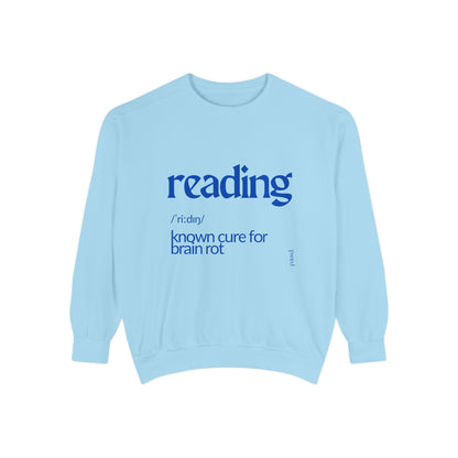 Cozy Reader Sweatshirt in blue, Reading Gift, Book Lover Apparel, Unisex Sweatshirt, Literary Fashion, Cozy Sweatshirt