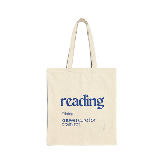 Reading Cotton Canvas Tote Bag | Perfect for Book Lovers, Gifts, Shopping Bag, Eco-Friendly, Casual Style