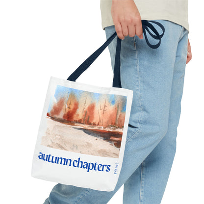 Autumn Chapters Tote Bag, Stylish Eco-Friendly Carryall, Fall Vibe Shopping Tote, Gift for Nature Lovers, Seasonal Market Bag
