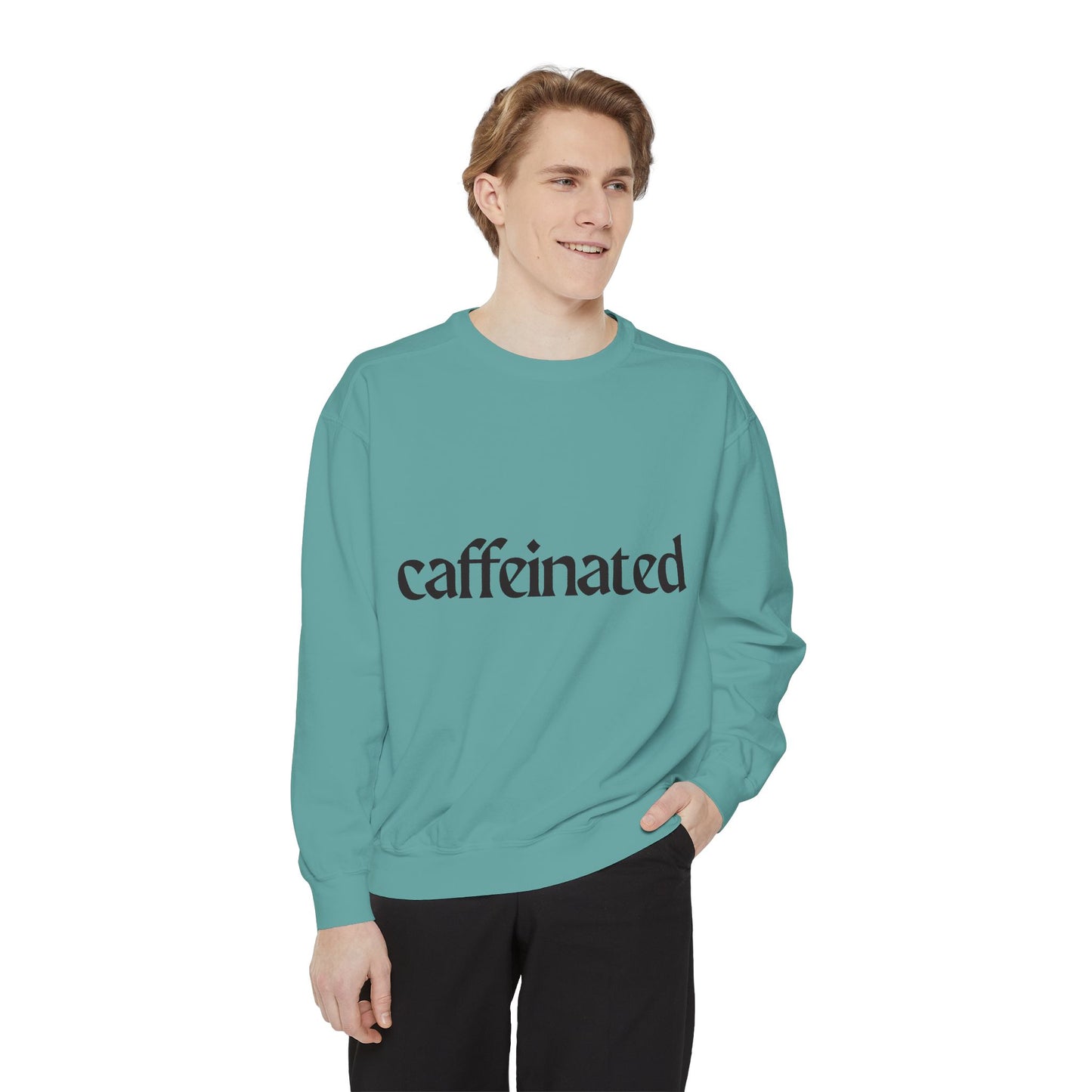 Caffeinated Unisex Garment-Dyed Sweatshirt | Cozy Coffee Lover Apparel, Perfect for Casual Outings, Gift for Coffee Enthusiasts, [...]