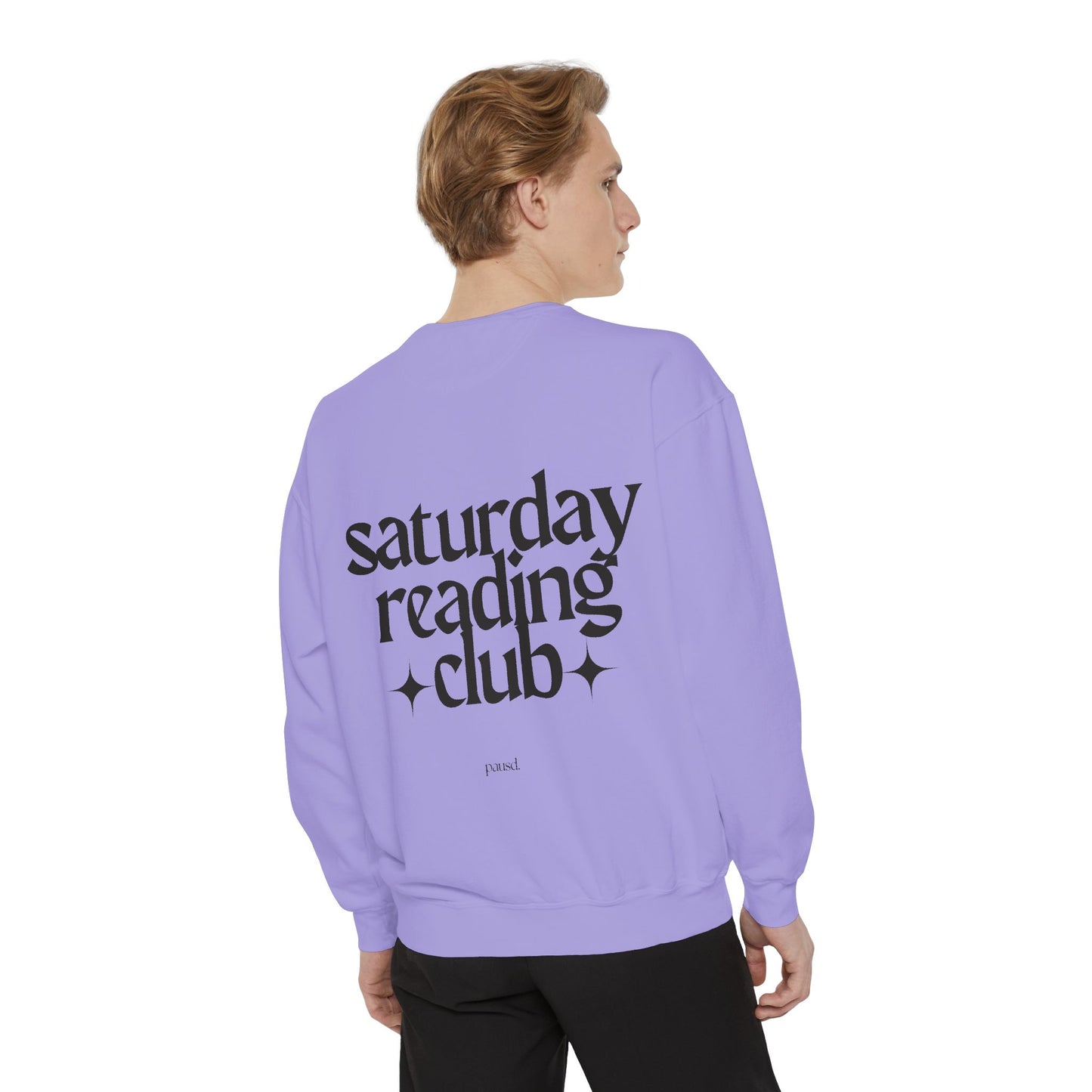 Saturday Reading Club Sweatshirt, Cozy Garment-Dyed Pullover for Book Lovers, Casual Wear, Perfect Gift for Readers, Literary Vibes