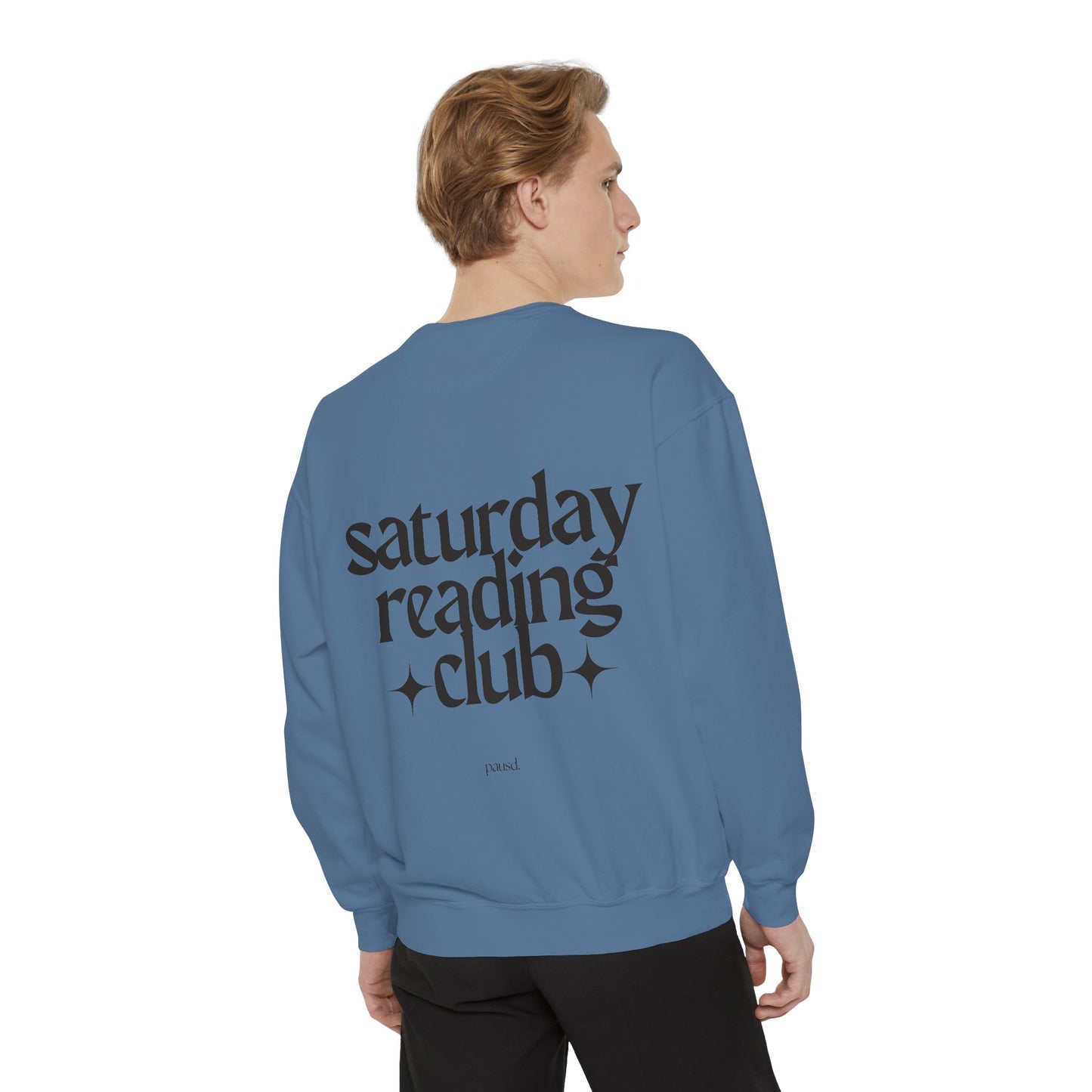 Saturday Reading Club Sweatshirt, Cozy Garment-Dyed Pullover for Book Lovers, Casual Wear, Perfect Gift for Readers, Literary Vibes