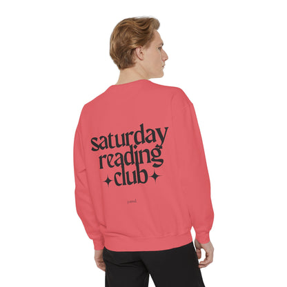 Saturday Reading Club Sweatshirt, Cozy Garment-Dyed Pullover for Book Lovers, Casual Wear, Perfect Gift for Readers, Literary Vibes