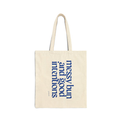 Messy Bun - Soft Hustle Tote Bag, Eco-Friendly Tote, Reusable Grocery Bag, Motivational Canvas Bag, Gift for Her, Everyday Carryall