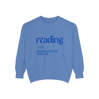 Cozy Reader Sweatshirt in blue, Reading Gift, Book Lover Apparel, Unisex Sweatshirt, Literary Fashion, Cozy Sweatshirt