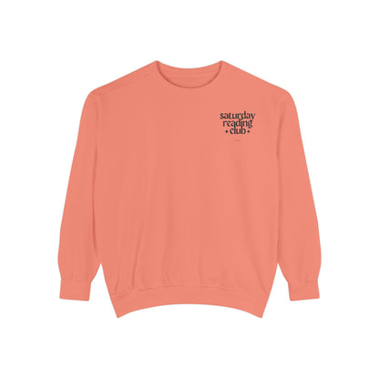 Saturday Reading Club Sweatshirt, Cozy Garment-Dyed Pullover for Book Lovers, Casual Wear, Perfect Gift for Readers, Literary Vibes