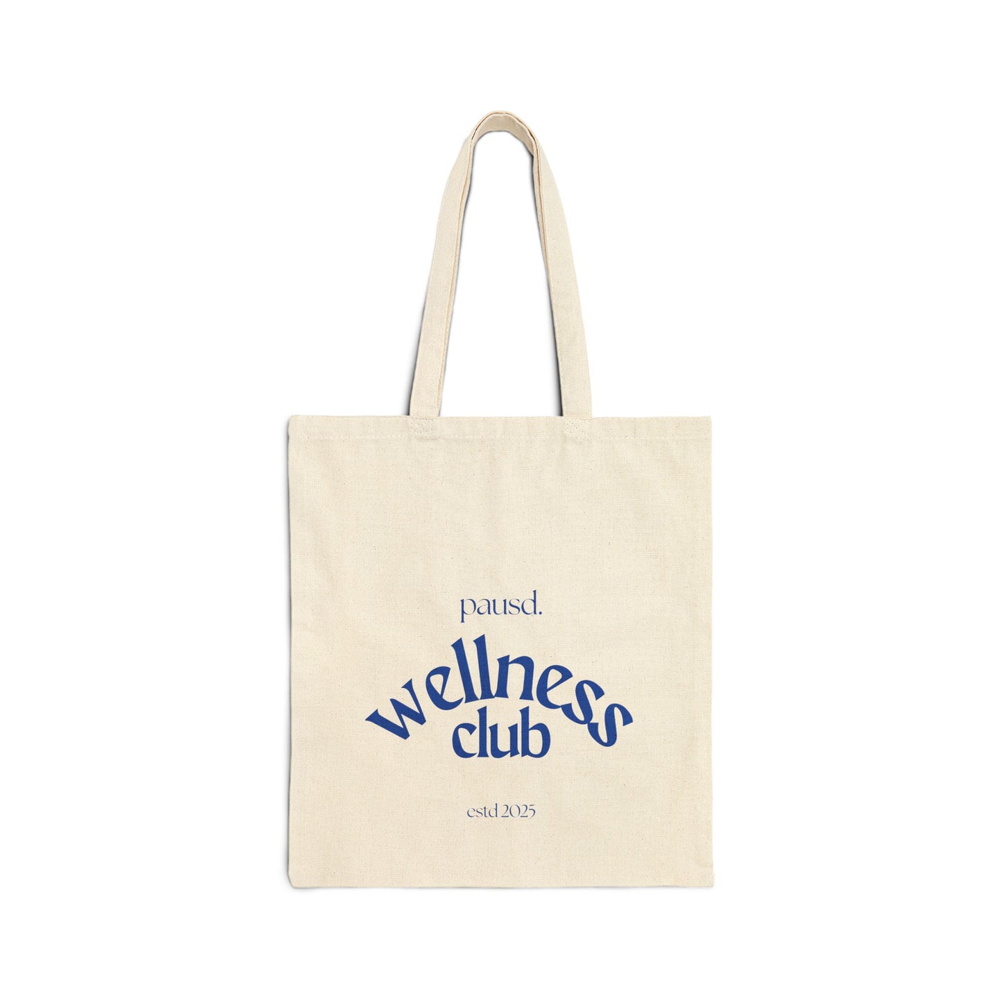 Wellness Club Cotton Canvas Tote Bag, Eco-Friendly Shopping Bag, Reusable Grocery Bag, Beach Tote, Yoga Class Essentials