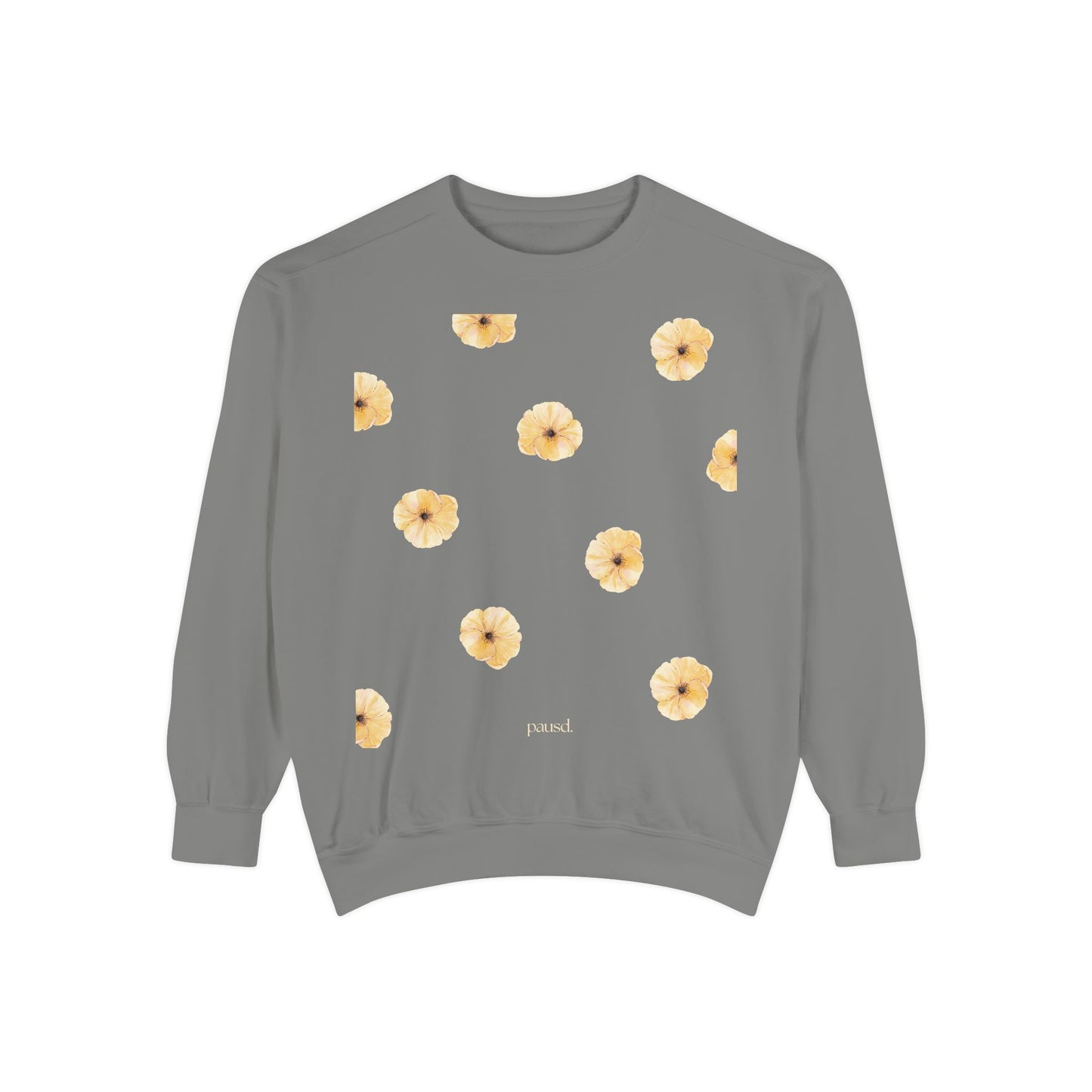 Floral Unisex Sweatshirt Yellow | Cozy Spring Style, Casual Fashion, Gift for Her, Trendy Layering, Perfect for Chill Days