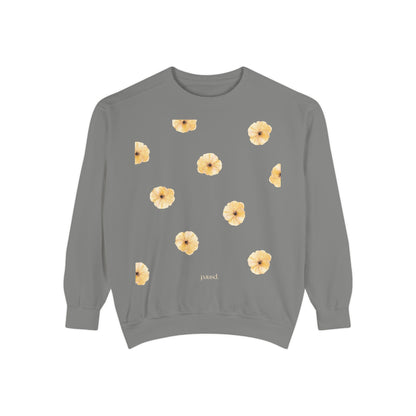 Floral Unisex Sweatshirt Yellow | Cozy Spring Style, Casual Fashion, Gift for Her, Trendy Layering, Perfect for Chill Days