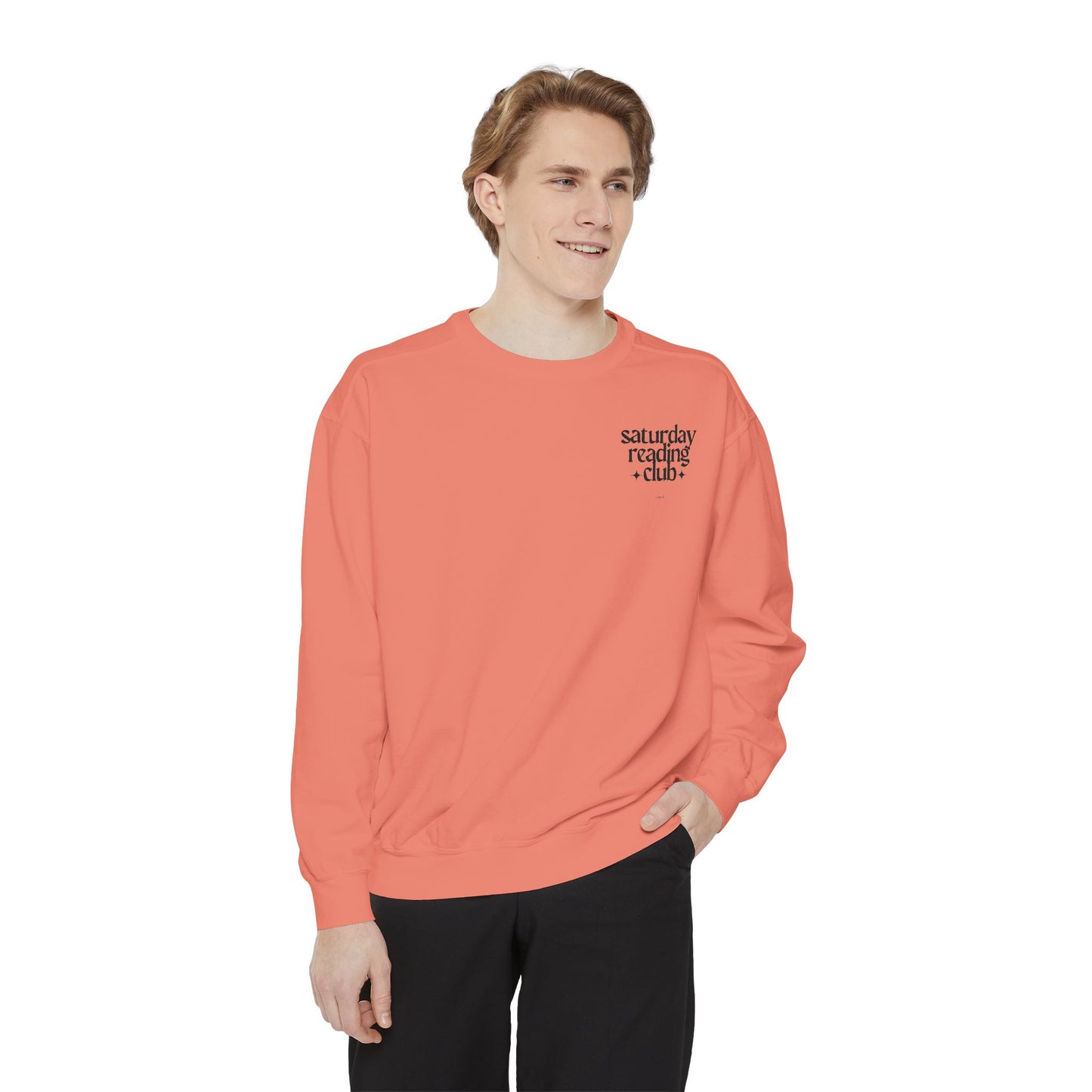 Saturday Reading Club Sweatshirt, Cozy Garment-Dyed Pullover for Book Lovers, Casual Wear, Perfect Gift for Readers, Literary Vibes