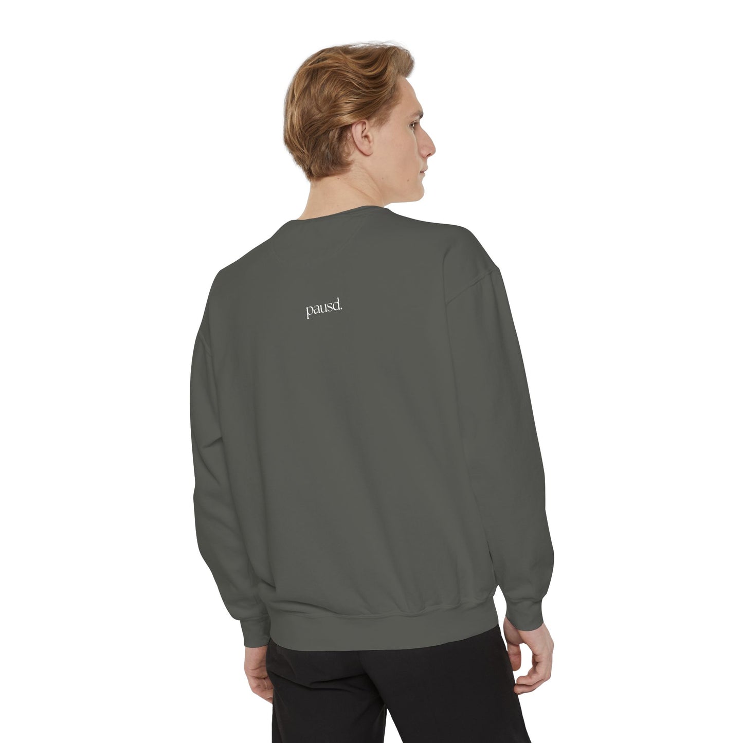 coffee and chaos in white | Unisex Garment-Dyed Sweatshirt