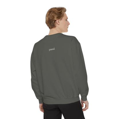 coffee and chaos in white | Unisex Garment-Dyed Sweatshirt