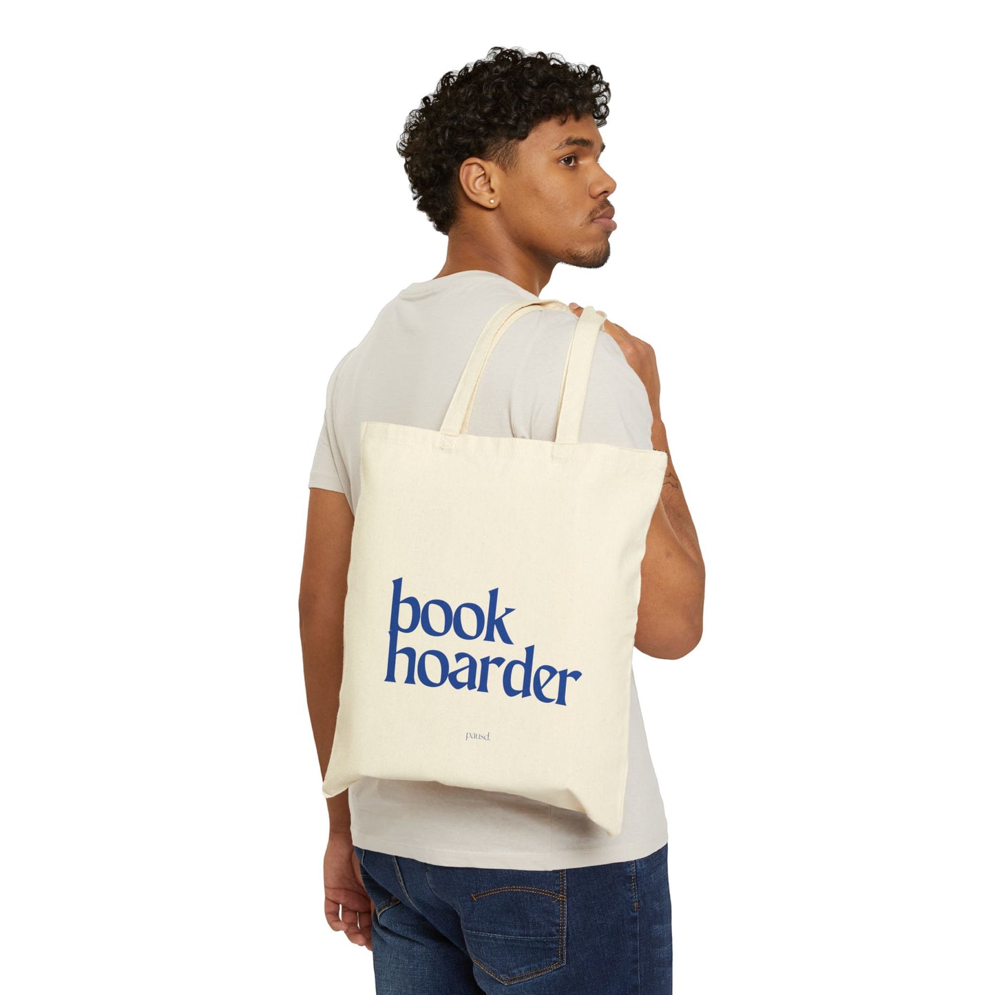 Book Hoarder Tote Bag, Eco-Friendly Cotton Tote, Reading Gifts, Book Lover Accessories, Library Bag, Minimalist Shopping Tote