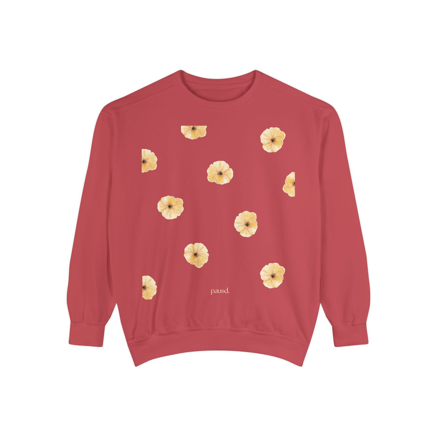 Floral Unisex Sweatshirt Yellow | Cozy Spring Style, Casual Fashion, Gift for Her, Trendy Layering, Perfect for Chill Days