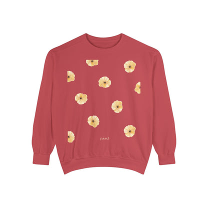 Floral Unisex Sweatshirt Yellow | Cozy Spring Style, Casual Fashion, Gift for Her, Trendy Layering, Perfect for Chill Days