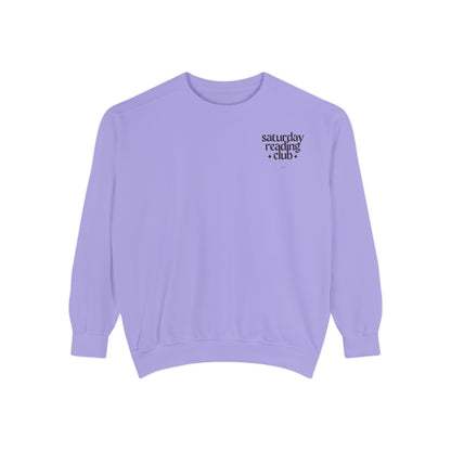 Saturday Reading Club Sweatshirt, Cozy Garment-Dyed Pullover for Book Lovers, Casual Wear, Perfect Gift for Readers, Literary Vibes
