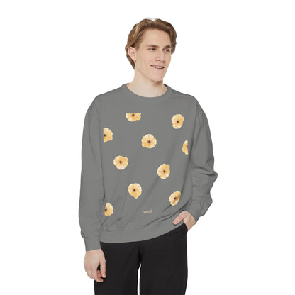 Floral Unisex Sweatshirt Yellow | Cozy Spring Style, Casual Fashion, Gift for Her, Trendy Layering, Perfect for Chill Days