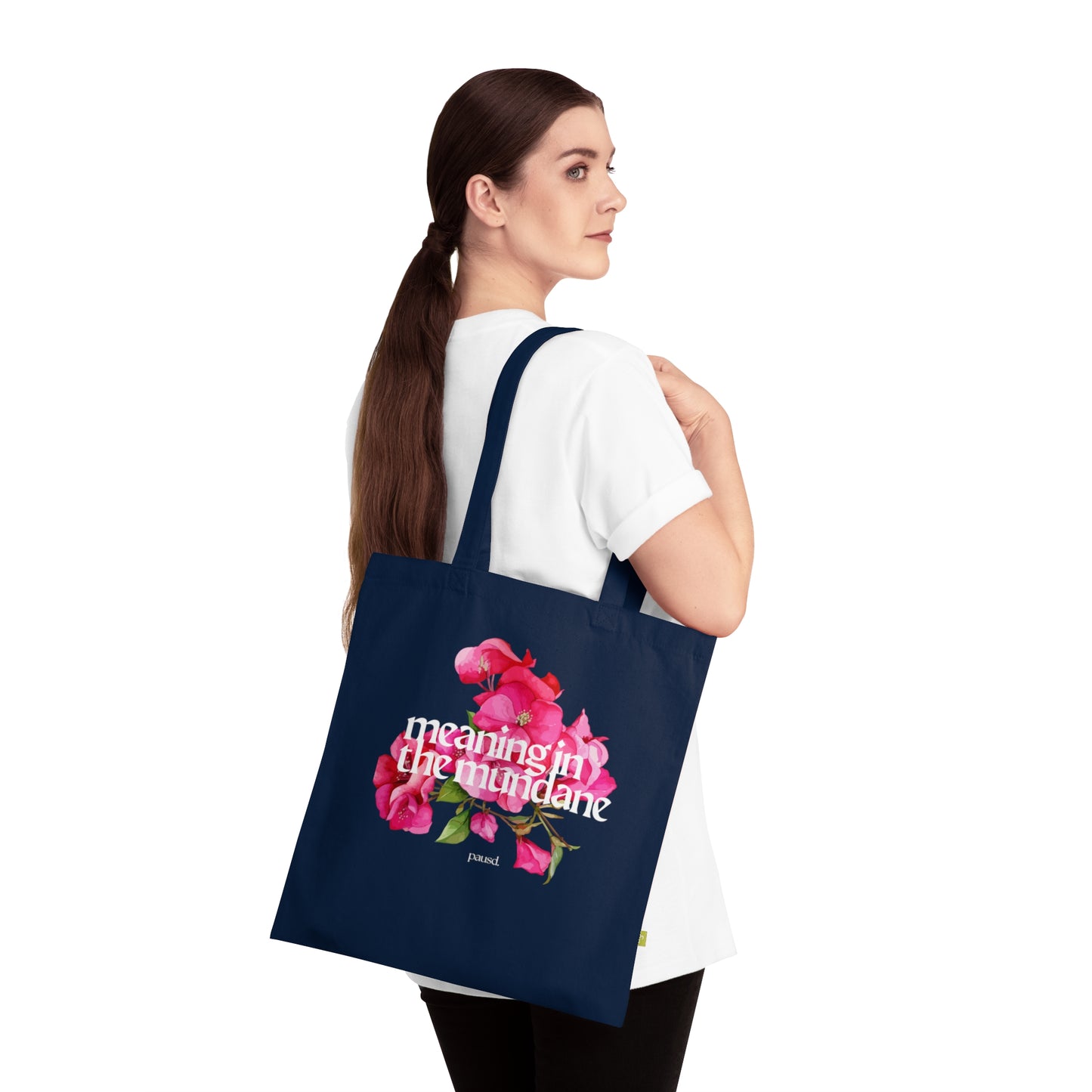 Eco-Friendly Floral Tote Bag | Meaning in the Mundane | Reusable Grocery Bags, Beach Tote, Gift Bag, Shopping Bag