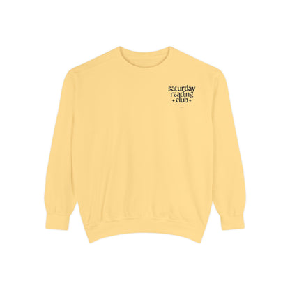 Saturday Reading Club Sweatshirt, Cozy Garment-Dyed Pullover for Book Lovers, Casual Wear, Perfect Gift for Readers, Literary Vibes