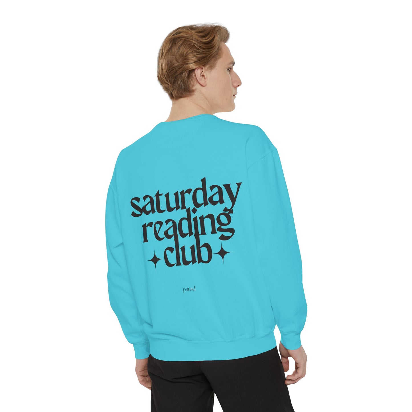Saturday Reading Club Sweatshirt, Cozy Garment-Dyed Pullover for Book Lovers, Casual Wear, Perfect Gift for Readers, Literary Vibes