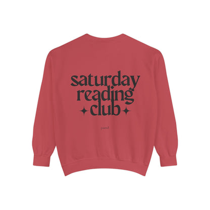 Saturday Reading Club Sweatshirt, Cozy Garment-Dyed Pullover for Book Lovers, Casual Wear, Perfect Gift for Readers, Literary Vibes