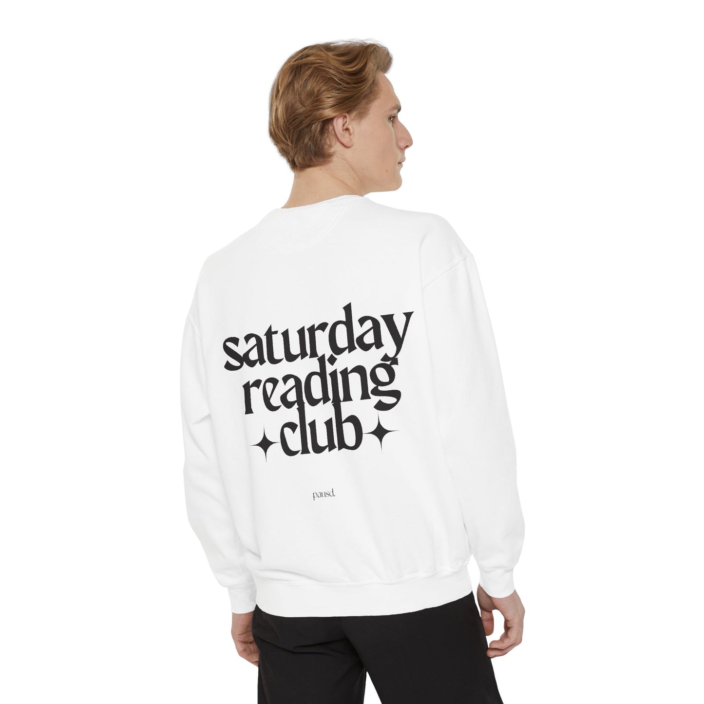 Saturday Reading Club Sweatshirt, Cozy Garment-Dyed Pullover for Book Lovers, Casual Wear, Perfect Gift for Readers, Literary Vibes